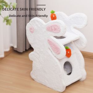 QUEZHOU | All-Season Durable Non-Shedding Vertical Scratch Board and Hideaway Rabbit Cage Cat Den