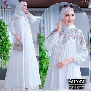 SB DRESS BORDIR BEST SELLER GAMIS DRESS AURORA JUMBO Bigsize Gamis Busui  Longdress Maxi POLO LINEN BORDIR Premium by SHOFIYA