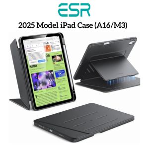 ESR For 2025 iPad Air7/6/5/4 Case M3/M2 Chip，iPad 11/13 inch Case 11th/10th Gen A16，Vertical Stand Cover Multi Stand Angles Ultra-Stable Case with Pencil Holder Flip Series