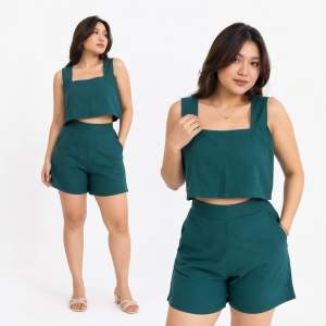 VERON XS-MEDIUM TOP AND SHORTS LINEN TERNO COORDINATES Cotton Womenswear Suits Women Lady Comfort Basic Minimalist Sleeveless Comfortable Fabric Fit Casual Everyday Pambabae Warmer Medium Overalls regular Cloth coord ternos ternoshorts Lingerie Lingerie