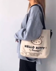 Lazy style large capacity canvas bag female student one-shoulder ins canvas bag cloth bag versatile Harajuku
