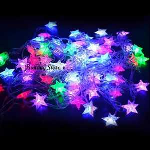 Lampu Hias Led Dekorasi Lampu Bintang Kelap Kelip 10 Meter - Lampu Hias Warna-warni Bintang - Cocok untuk Acara Pesta dan Hiasan Malam Hari