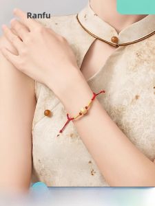 New Chinese Style Woven 925 Silver Bracelet Single Strand Lucky Red Rope Meaningful Jewelry Fashionable Womens Accessory