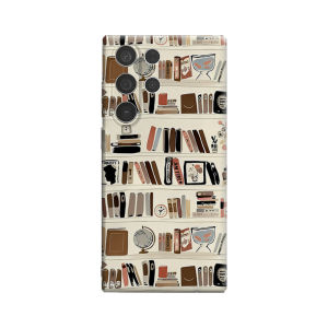 Potdemiel | Boho Bookshelf Phone Case for Samsung Galaxy S26 S25 Ultra S24 S23 Ultra Plus Shockproof Double Layer Tough Back Cover
