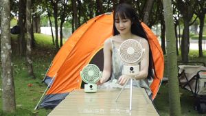 Outdoor Camping Fan Rechargeable Tripod Fan Portable Dual-purpose Foldable Detachable Mini Fan for Travel Tents Fishing