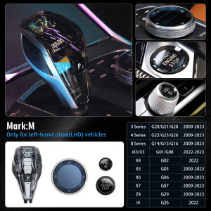 RYSJM | 4 Piece Set Crystal Gear Shift Knob Lever For BMW G20 G21 iX3 G08 X3 G01 X6 G06 X7 G07 X5 G05 Automatic Crystal Gear Handle