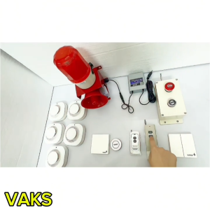 Bộ chuông báo khói MR10 kèm bộ UPS lưu điện - còi có 3 tiếng báo động khác nhau_ điều chỉnh âm lượng lớn nhỏ RF433mhz