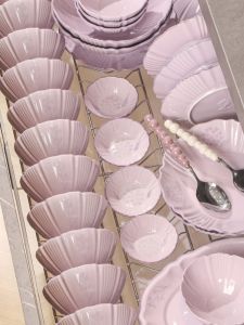 Purple Ceramic Bowl Set Single Piece Dinnerware Set for Home Use Moving New House 2025 New Style Macaron Color Ins Wind