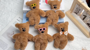 𐙚 Bóp kêu Móc khoá gấu bông Teddy Mr.Bean hoạt hình quà tặng cặp đôi bạn bè