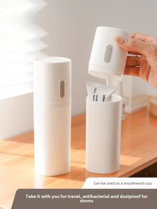 Portable Travel Toothbrush Toothpaste Storage Box Mouthwash Cup Dental Kit Bath Wash Cup Plastic Material Pure Color Design