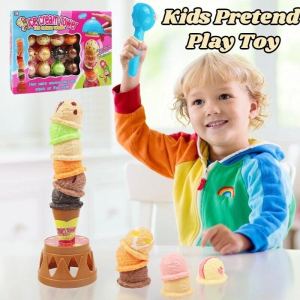 Kids Ice Cream Stack Tower Toys Simulation Food Kitchen Toys Kids Pretend Play Educational Toys