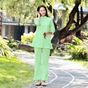 ชุดโยคะผ้าฝ้ายลินินหลวมสำหรับทั้งชายและหญิง ชุดโยคะสำหรับเด็ก ชุดไทจิ ชุดสมาธิ ชุดผู้ชาย ชุดโยคะฤดูใบไม้ผลิและฤดูร้อน