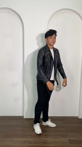 Dhozen Store Jaket Kulit Ramones - Jaket Kulit Double Kerah Jaket Rok N Rol A480