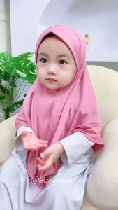 Hijab Malay Dagu Anak 0-4th / Jilbab Anak Dagu Malaysia Jersey / Bergo Anak Dagu Malay