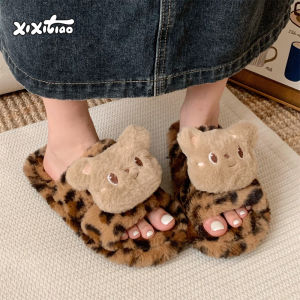Dép Bông Hoạt Hình Dễ Thương Cho Nữ Dép Bông Lông Cáo Thời Trang Mùa Đông Dép Đi Trong Nhà Và Ngoài Trời Dép Bông Lông Cáo Cho Nữ