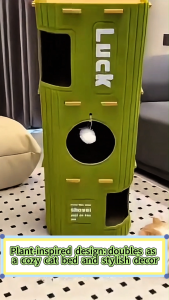 Cat House Cat Bed Cat Scratching House Multi Layer Cat Tree Cat Climbing Frame Felt Bucket
