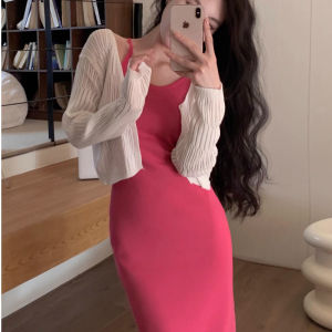 Missliu Fashion Dresses for women Pakaian Garis Berlutut Seksi Musim panas Berlutut Pakaian Warna Kuat Wanita Slim Waist menarik Pakaian Dresses
