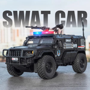 1:32 VDV SWAT Sabertooth Armored Car Model Toy Shock Absorption Police Cars Music Light Off-road Vehicle Sound Light Boys Gifts