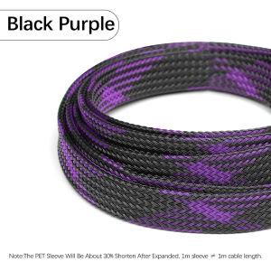 5m PET Braided Cable Sleeve 2 4 6 8 10 12 14 16 20 25 30mm Expandable High Density Insulated Sleeving For Wire Line Protect Wrap