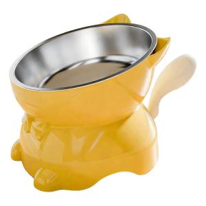 Cat Bowl Creative Inclined Kitten Puppy Food Feeding Bowls Cat Bowls Tilted Neck Guard Cat Food Bowl Neck Protection