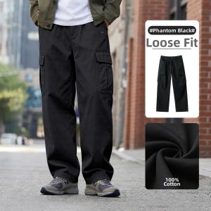 CAMEL | New Cotton Washed Retro Heavy Duty Straight Loose Mens Workwear Trousers