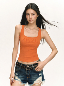 Ariseism | Retro Spicy Orange Crisscross Back Vest