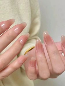Internet Celebrity Wear Manicure Mannose Temple Same Style Blush Nude Color Manicure Wear Nail Detachable Nail Tip Fake Nail Patch