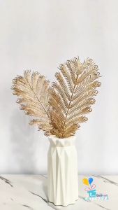 Bunga Daun Artificial Pakis Gold / Tanaman Palsu Bunga Plastik Artificial Pakis Gold / Bunga Imlek