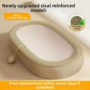 JUNENGLIANG | Sisal Oval Scratch Pad and Bed Thick and Durable