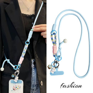 สร้อยคอโทรศัพท์มือถือแบบสะพายข้างสำหรับผู้หญิง สายรัดนิ้วแบบพกพาในร่มและกลางแจ้ง สีสดชื่น เครื่องประดับโทรศัพท์มือถือแบบลำลอง