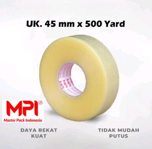 Lakban Jumbo MPI Bening / Coklat 45 MM x 500 Yard Isolasi Master Pack Indonesia 45MM x 500Yard  500Y Cokelat