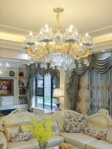 LAIDENG | Luxurious European Style Crystal Chandelier Zinc Alloy Ceramic