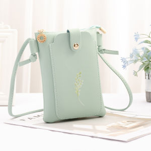 Cute Mini Crossbody Phone Bag Womens Single Shoulder Bag Small Wallet Summer Fresh Style PU Leather Soft Handbag for Youth