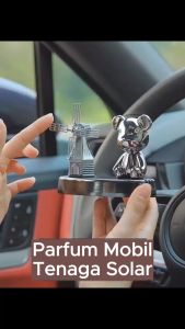 CATIANPAI Parfum Mobil Tenaga Solar Model Kincir + Panda Unik Parfum Mobil Mewah Tahan Lama