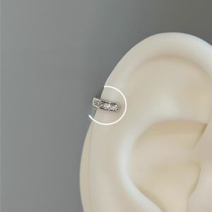 Miniature Exquisite Simple Zircon Earrings Elegant Piercing Ear Bone Fashionable Hoop Earring Jewelry Alloy Embedded Artificial Gem