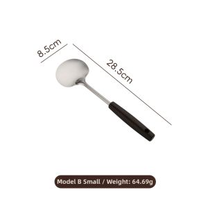Wooden Handle Stainless Steel Anti-Slip Long Kitchen Turner