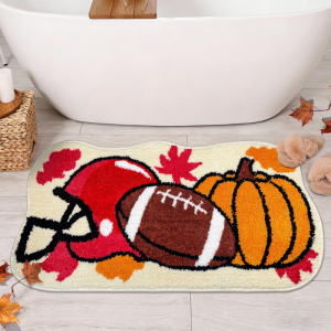 VIKAMA Cute Halloween Ghost Bathroom Mat Plush Non Slip Entrance Hall Floor Mat Bedroom Living Room Home Decor