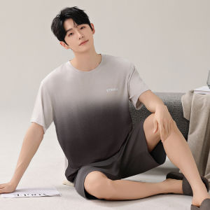 MiiOW | เสื้อผ้านอนแขนสั้นผ้าไหมน้ำแข็งสำหรับฤดูร้อน ชุดนอนชาย เสื้อผ้าลำลอง แขนสั้น ผ้าไหมน้ำแข็ง ความรู้สึกระบายอากาศได้ดี 2025 ใหม่ ไซส์ใหญ่ สามารถสวมใส่กลางแจ้งได้