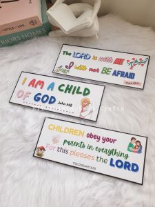Bible Verse Wall Decor | Sintra Board Wall Decor | 3 Pcs Size 9cm x 21cm | Water Proof Scratch Proof Fade Proof | Easy to install