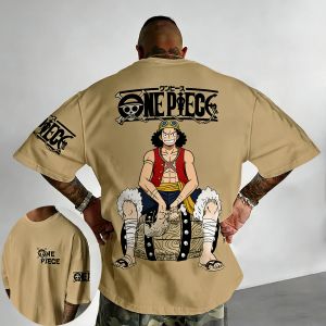 Bandai | "One Piece" Japanese Anime Mens Printed T-shirts Millennium Summer Leisure with Short Sleeves Leisure Boy Childrens T-shirt