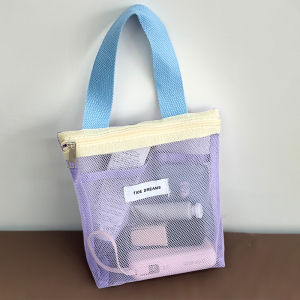 Portable Large Capacity Mesh Toiletry Storage Bag Fitness Bathing Net Pocket Handheld Organizer for Personal Hygiene And Cleaning