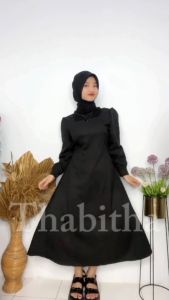 { THABITHA } HN / dres nafisa / midi dress / outfit cewek aesthetic / gaun / baju kondangan / dress / baju dres / baju wanita korea style / baju cewek outfit keren / baju cewek / baju / dress wanita kekinian