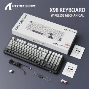 ATTACK SHARK | Attack Shark X98 Mechanical Keyboard Wireless 102Keys Full Size Hot-Swap RGB PBT Keycaps4000mAh BatterySupport PC/Laptop