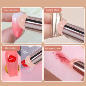 Cọ silicon đa năng có nắp đậy dùng để dặm sơn móng tay ombre son môi tái sử dụng được dễ dàng lau chùi