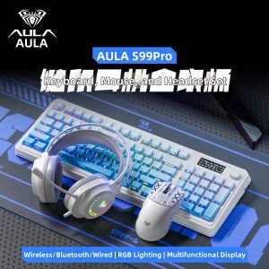 AULA | Tri-Mode Wireless Bluetooth Keyboard for Gaming and Office Use