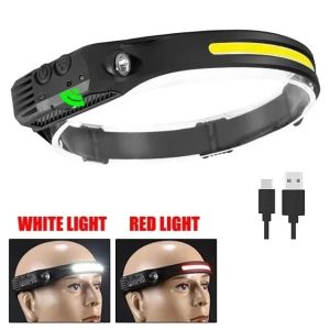 Powerful Induction COB LED Headlamp USB Rechargeable Head Flashlight Work light Outdoors Camping Search Light Fishing Head Torch