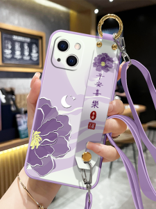 Applicable to Apple 13 Phone Case iPhone New Arrival 13pro Classy 13promax Flower 12 Drop-Resistant Mini Soft 12pro Protective Case 12Promax Safe Joy Crossbody Strap Neck Rope