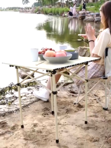 【Daily Suki Store】Outdoor Folding Camping Table Aluminum Heavy Duty Portable Picnic Desk with Carry Bag for Beach BBQ Fishing Hiking Picnic Party