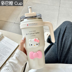 Large Capacity Portable Insulated Coffee Mug Office Cold Beverage Cup with Handle High Aesthetic Value for Women