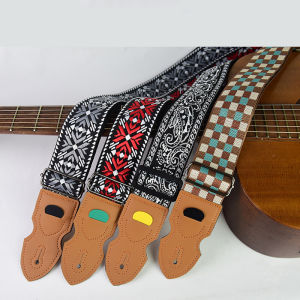 Fashion Retro Embroidered Electric Guitar Straps Ethnic Style Acoustic Guitar Strap Printed Shoulder Straps Guitar Accessories